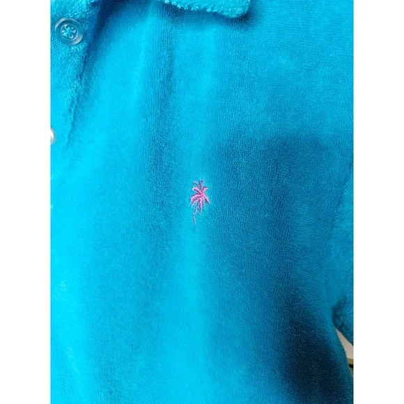 Vintage Lilly Pulitzer Turquoise Terrycloth collared top ladies small - Picture 4 of 7